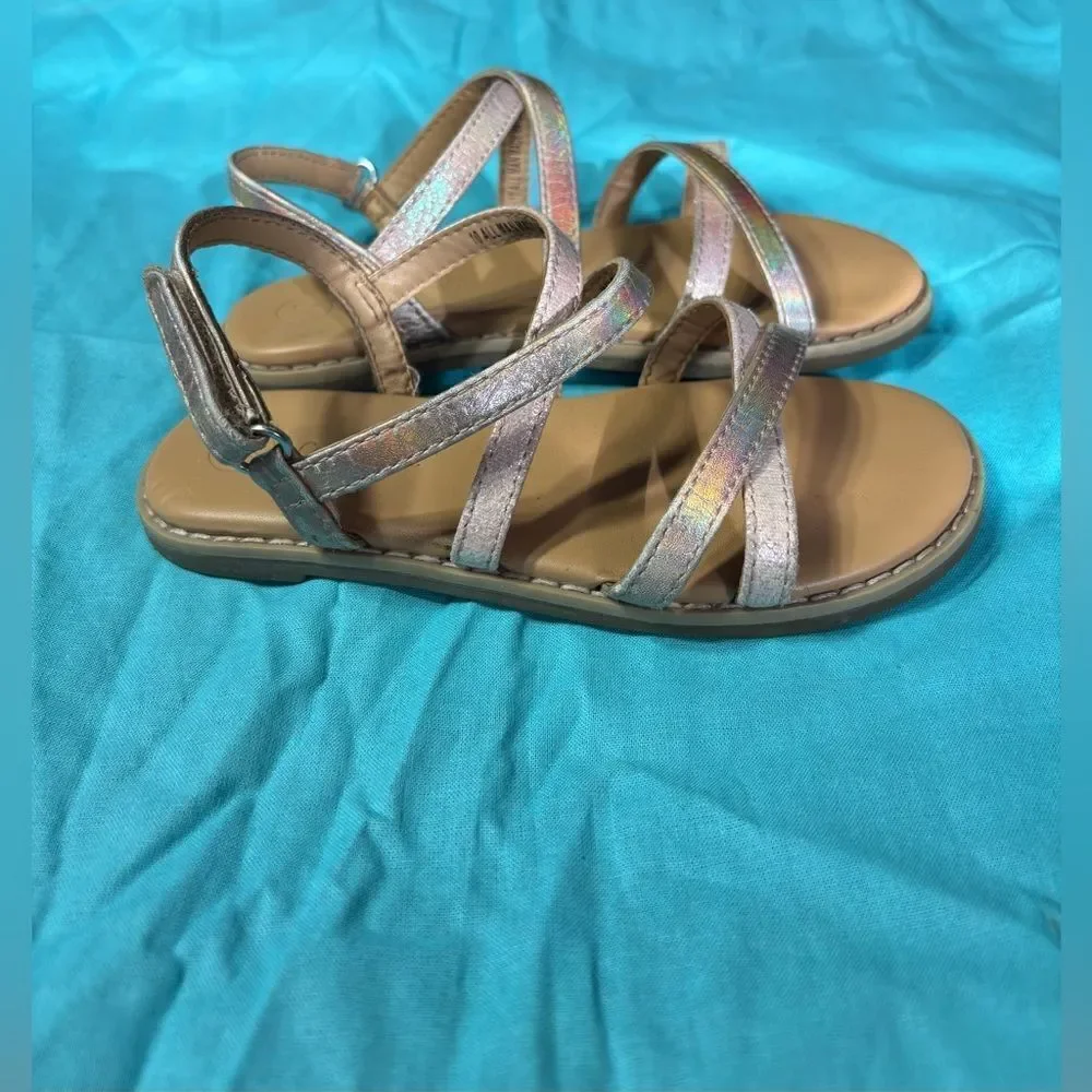 Cat & Jack Sandals Slip Ons Velcro Closure EPC Size 10 Excellent Preloved Condit